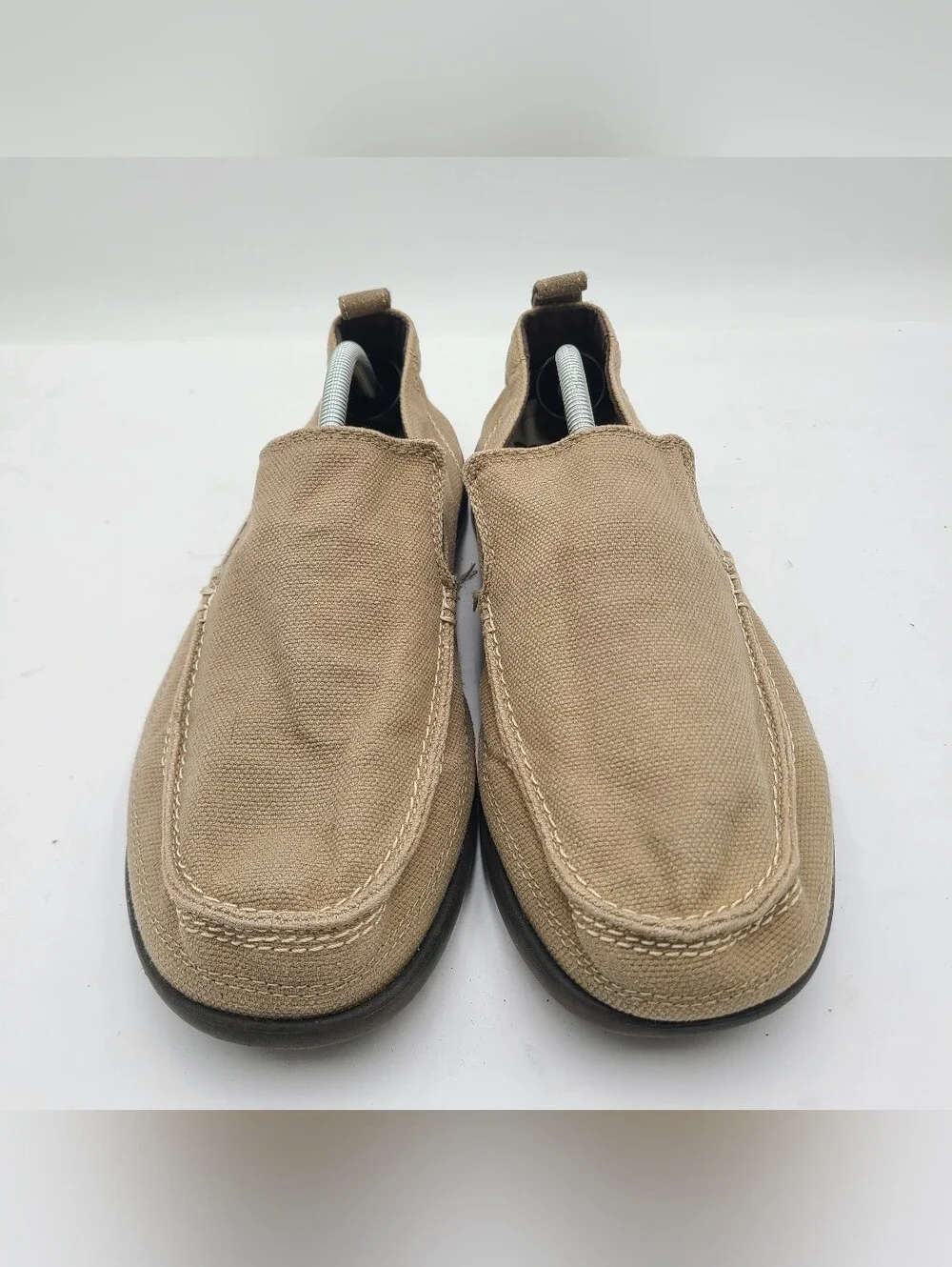 B41 Crocs Men's Walu Slip-On Loafers Shoes Khaki Boat Sneaker Size 12